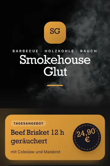 Menu in the “Rauch” design for Grill & BBQ, phone view